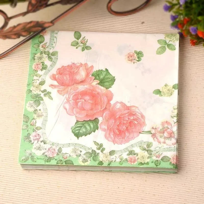 20Pcs/Bag Napkins Paper Butterfly Floral Print Decoupage Napkin Paper Tissue for Xmas Wedding Decor Party Table Supplies