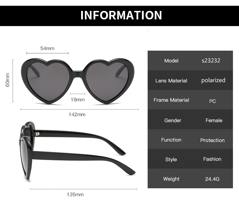 Mode Polarisierte Pfirsich Herz Sonnenbrille Beliebte Fantasy Gradient Brillen Anti UV Sonnenbrille Bunte Regenbogen Design UV400 – Detail 2