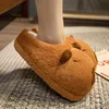 Cute Cartoon Capybara Cotton Slippers Half Wrap Heel Home Soft Non-slip Warm Breathable Indoor Plush Shoes Couple Slippers 4
