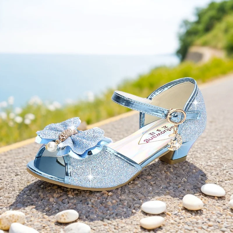 Princess Shoes Blue Girl Dress Shoes Heels Light Blue Girls Shoes