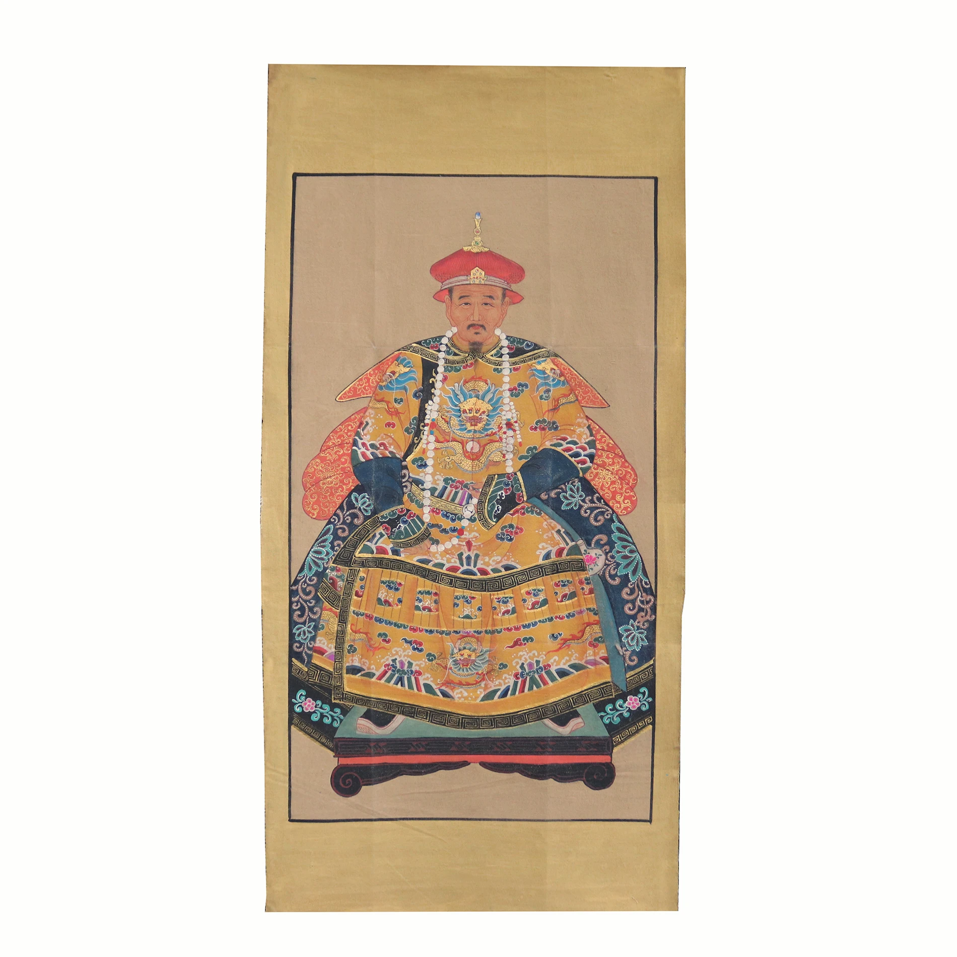 

Ручная роспись китайского императора портретная живопись на ткани, без рамки, античный вид