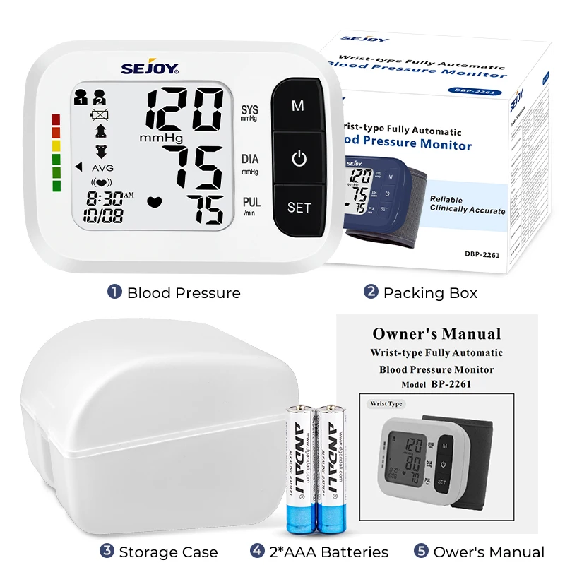 Digital Wrist Blood Pressure Monitor with Heart Rate Tracking