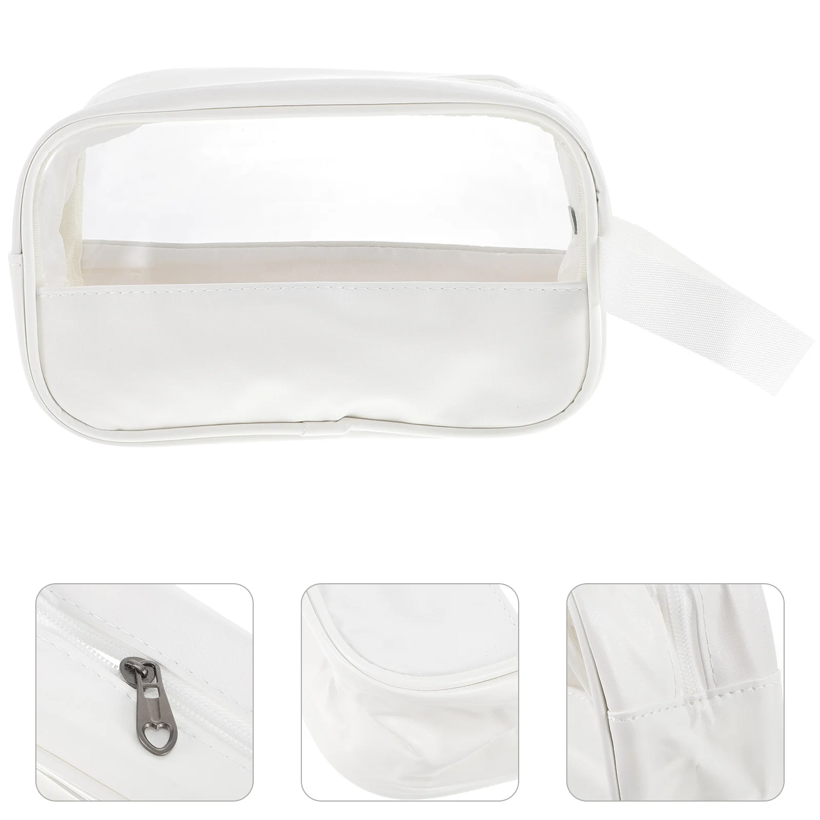 

1PC Fashion PU Bag Transparent Portable Toiletries Bag Trip Makeup Bag
