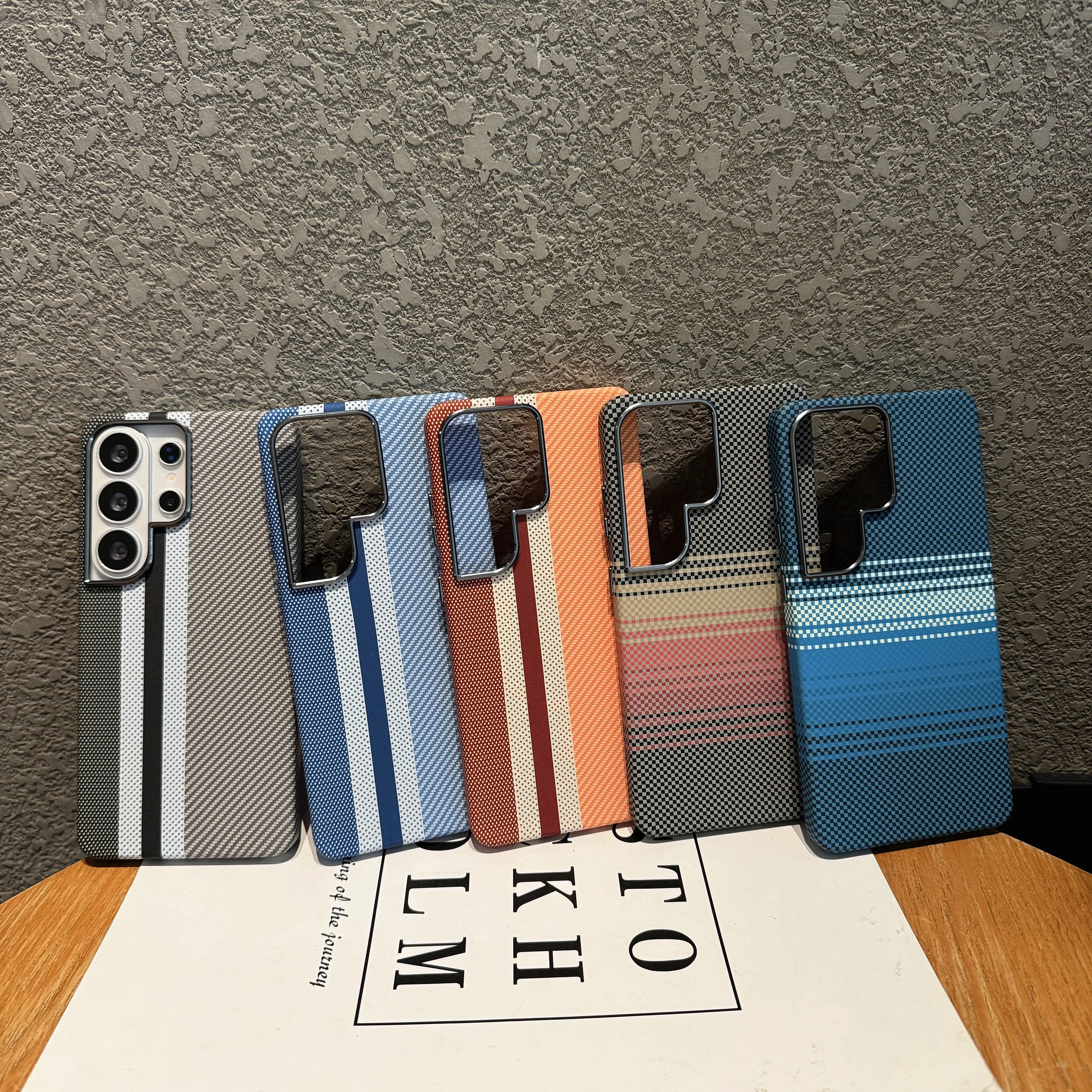 Luxury Carbon Fiber Texture Magnetic Charging Case with Alloy Lens Protection Rugged PC Cover
