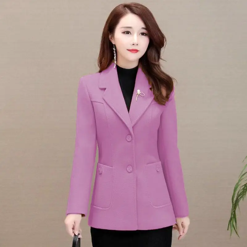 Double Lining Short Casual Woolen Coat Female 2023 Spring And Autumn New Korean Fashion Slim Slimming Woolen Coat FemaleTide 5XL