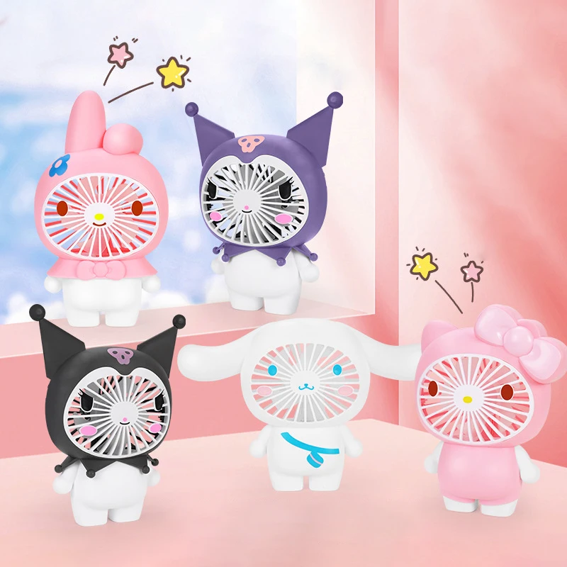 

Sanrio Электрический вентилятор Kawaii Мультфильм Usb портативный мини вентилятор студенческий Настольный бесшумный электрический вентилятор