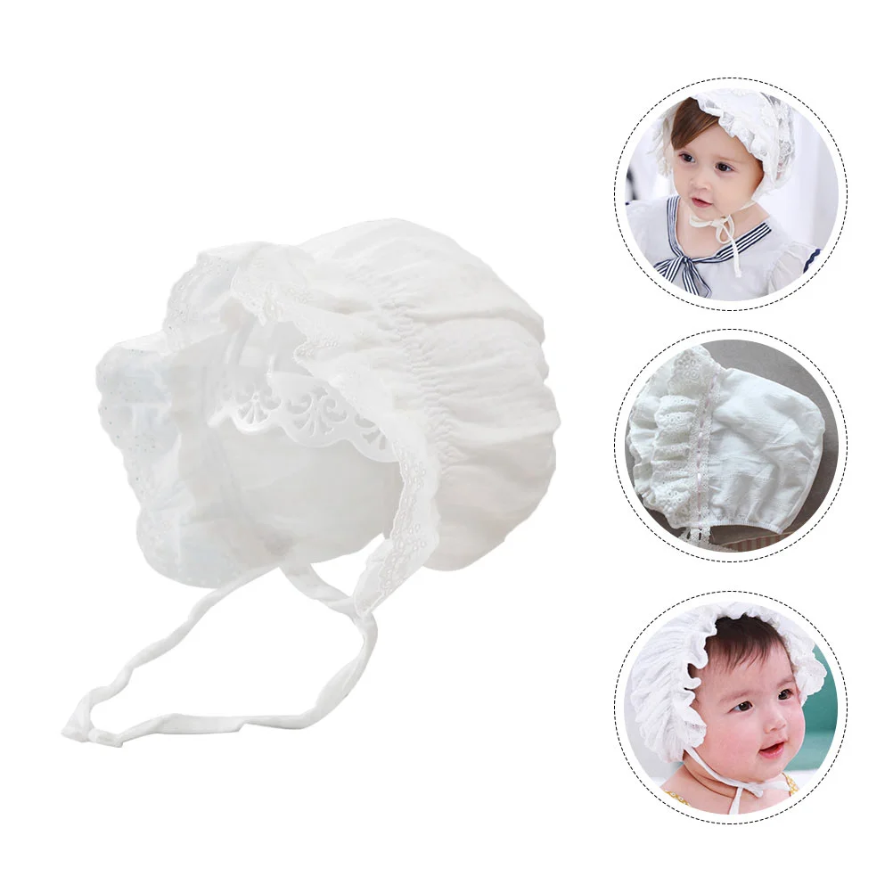 

Sun Protection Hat Baby Lace Adorable Cap Headgear Protector Beautiful Lolita Bonnet White Girls Toddler