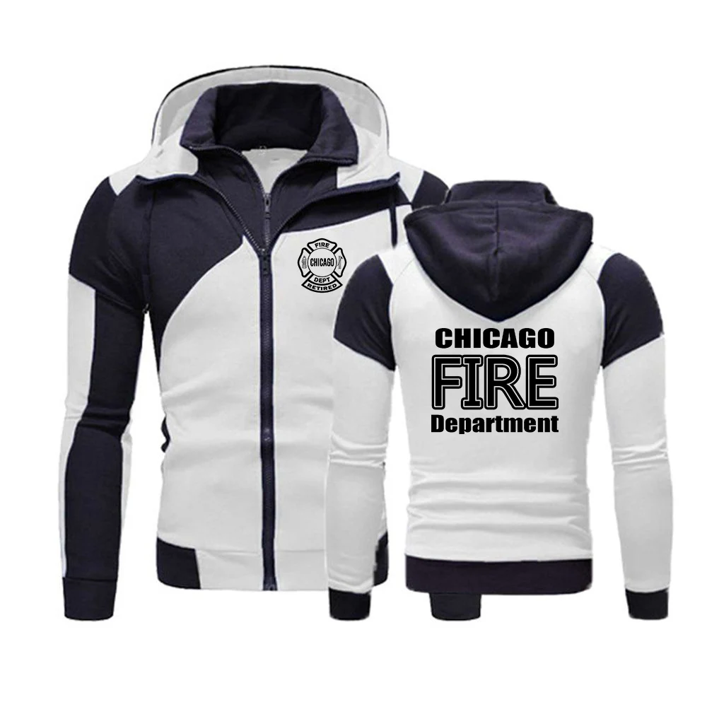 thumbnail image 1 of New Chicago Fire Department Show Tv Show Duty Printing Fashion 2023 New Men's Jacket Zipper Splicing Sweatshirt All-Match Coat, 1 of 5