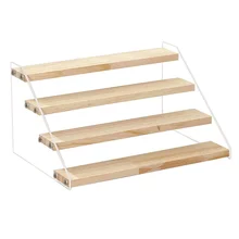 

Stepped Dessert Display Rack Wooden Cosmetics Display Stand for Home Use
