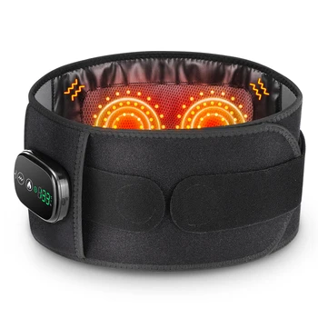 Heating Vibration Massager Belt, Red Light Hot Compress Waist Support Brace Waist Back Massage Lumbar Support Belt Health Care 1