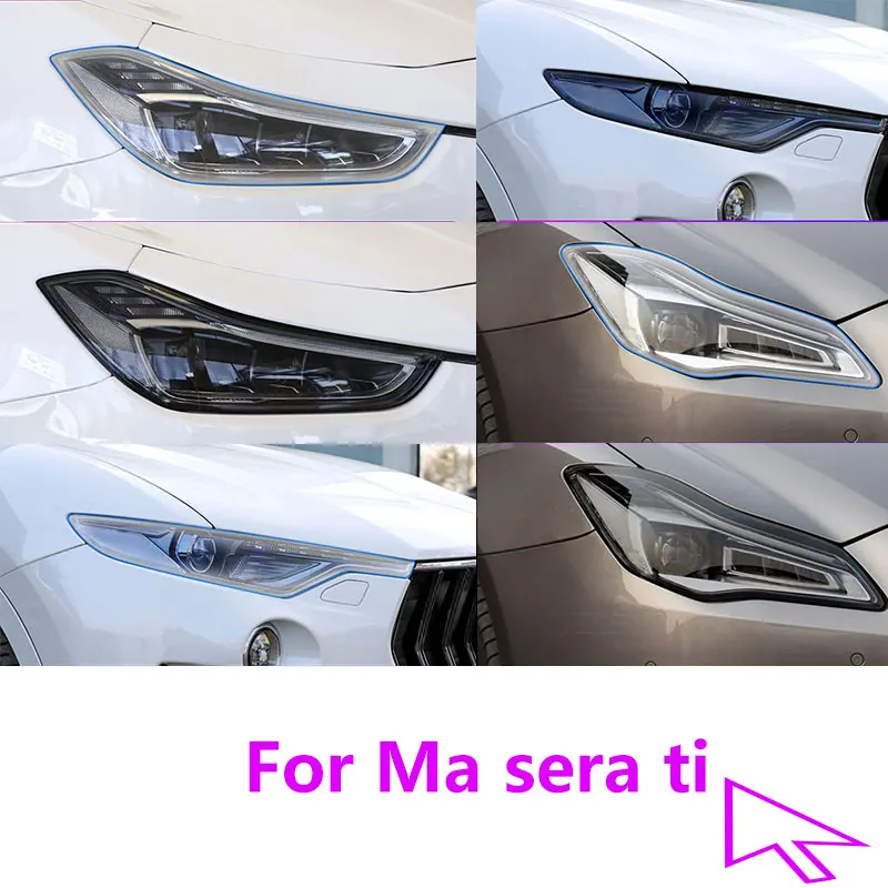 

2Pcs Car Covers Headlight Protective Film For Maserati Ghibli Levante Quattroporte Sticker Accessories Anti Scratch Auto Repair