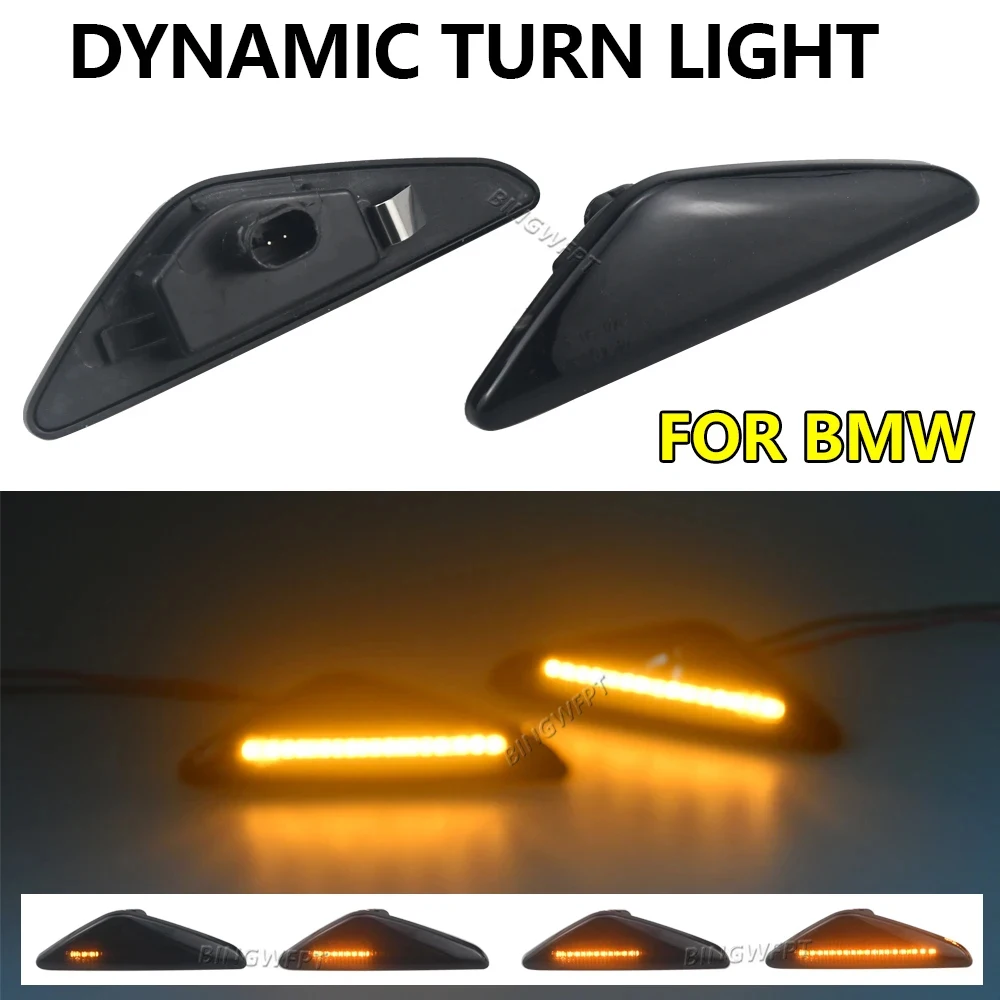 2pcs Dynamic LED Side Marker Light For BMW E46 2D 2003-2006 325Ci 330Ci Coupe Co