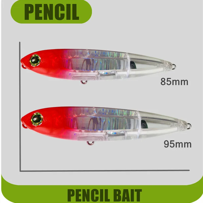 GREENSPIDER New Topwater Pencil 85mm 11g 95mm 19g Surface Fishing Lure Walk  The Dog Artificial Saltwater Hard Bait Bass