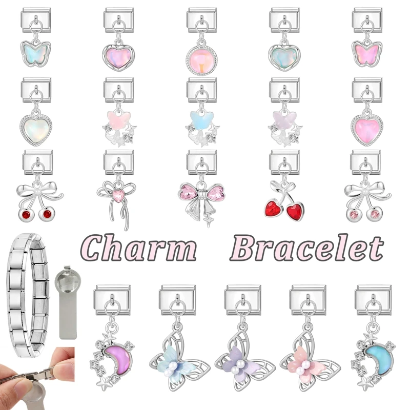 Italian Charm Links Bracelet Stainless Steel DIY Making