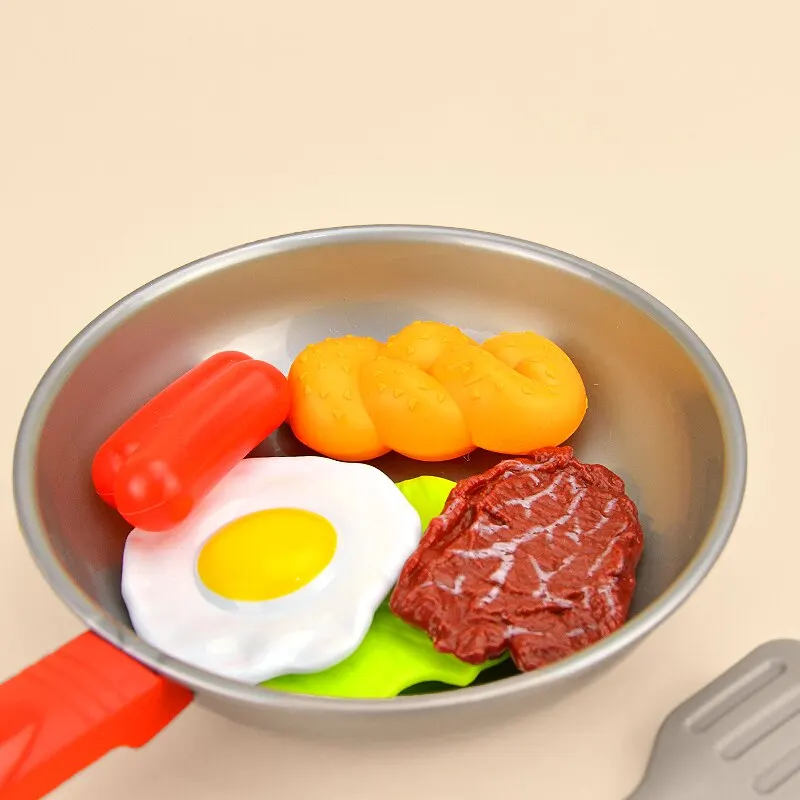 Kitchen Food Toys Vegetable Ornaments Food Model Bread Food Model 8pcs/set Simulation Kitchenware Play Set Pot Steak Vegetable Bread Hot Dog Omelette Children Toy Kitchen Food Toys
