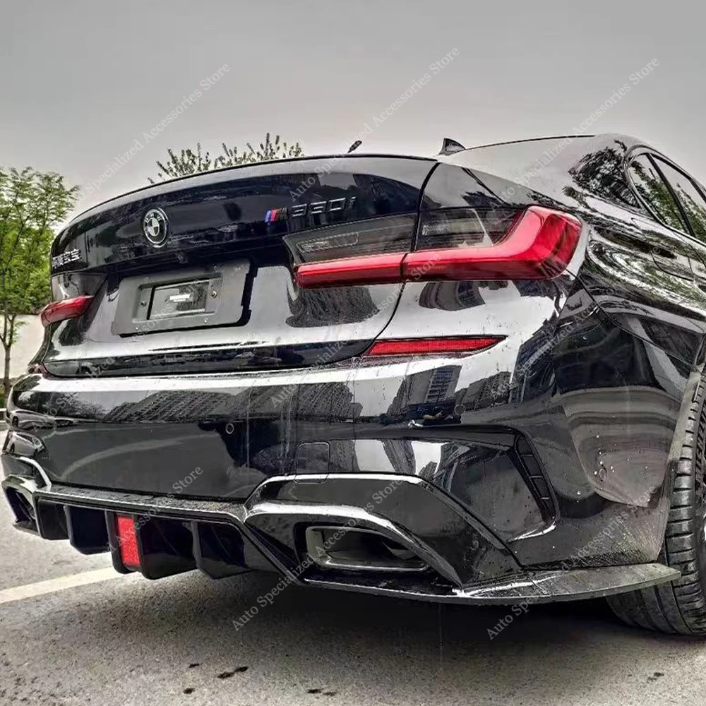 

Compitition Rear Diffuser&Rear Splitter With Pilot Lamp for BMW G20 G21 325i 330i 330d M Sport Rear Bumper Lip 2019-2022 Pre-Lci