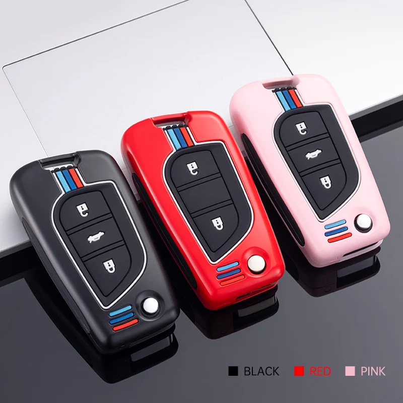 Car Key Cover Case Shell For Toyota Auris Corolla Avensis Verso Yaris Aygo Scion TC IM Camry RAV4 Forturner Hilux Chain |