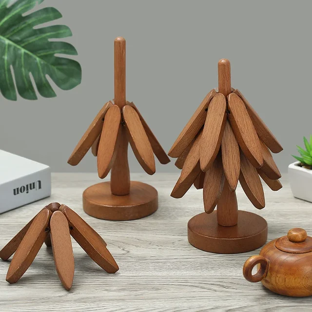 Juego De Posavasos De Madera De Nogal Y Arce Hechos A