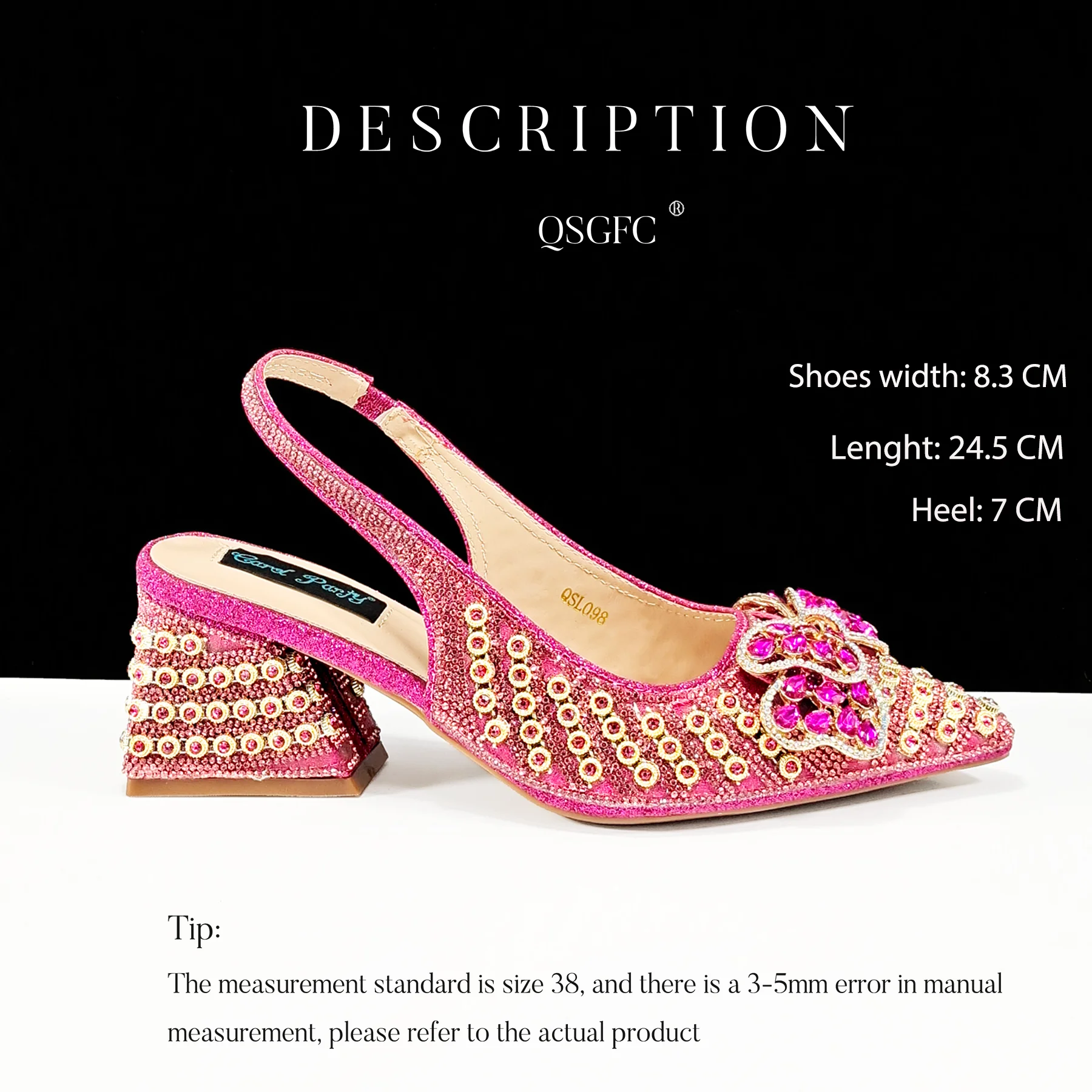 QSGFC Italienisches Design Clutch Dual Use Full Diamond High Heels Exquisite Geschenkbox und High Heels für Party-Damenschuhe – Detail 18