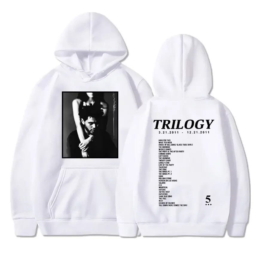 The Weeknd Trilogy Music Album Hip Hop Hoodie Men Women Casual Aesthetic Long Sleeve Oversized Sweatshirt Streetwear Male Hooded
