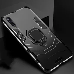 4-in-1 Armor Cover with Ring Holder for Samsung A30S (Black)