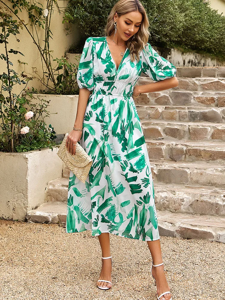 新品未使用　Meandering waist tuck flare dress Meandering waist tuck flare dress｜LE'RURE