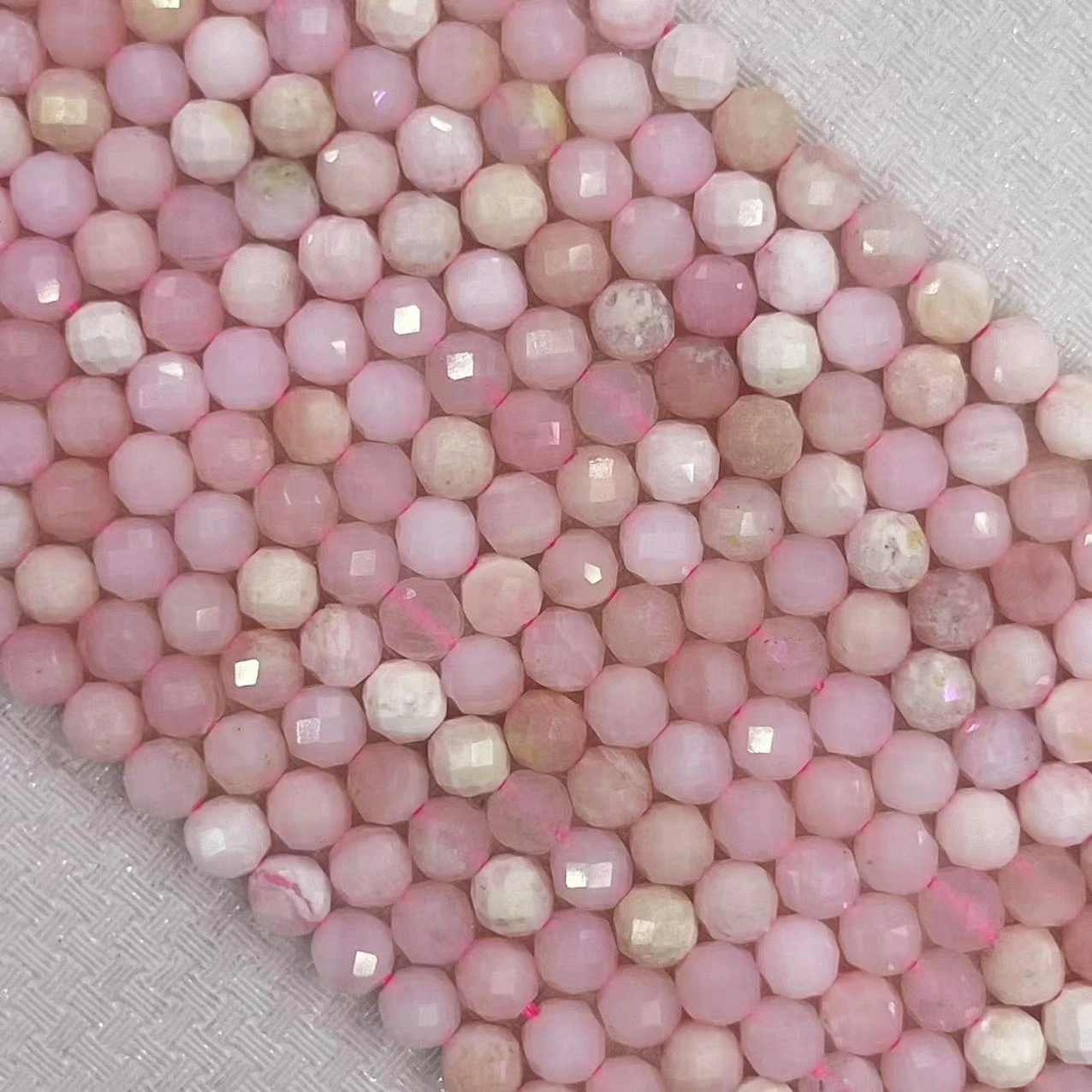 

100% Noble Natural Pink Opal Stone Beads 2/3/4mm Round Faceted Opal Beads Loose Gemstone For DIY Making Jewelry Accessories