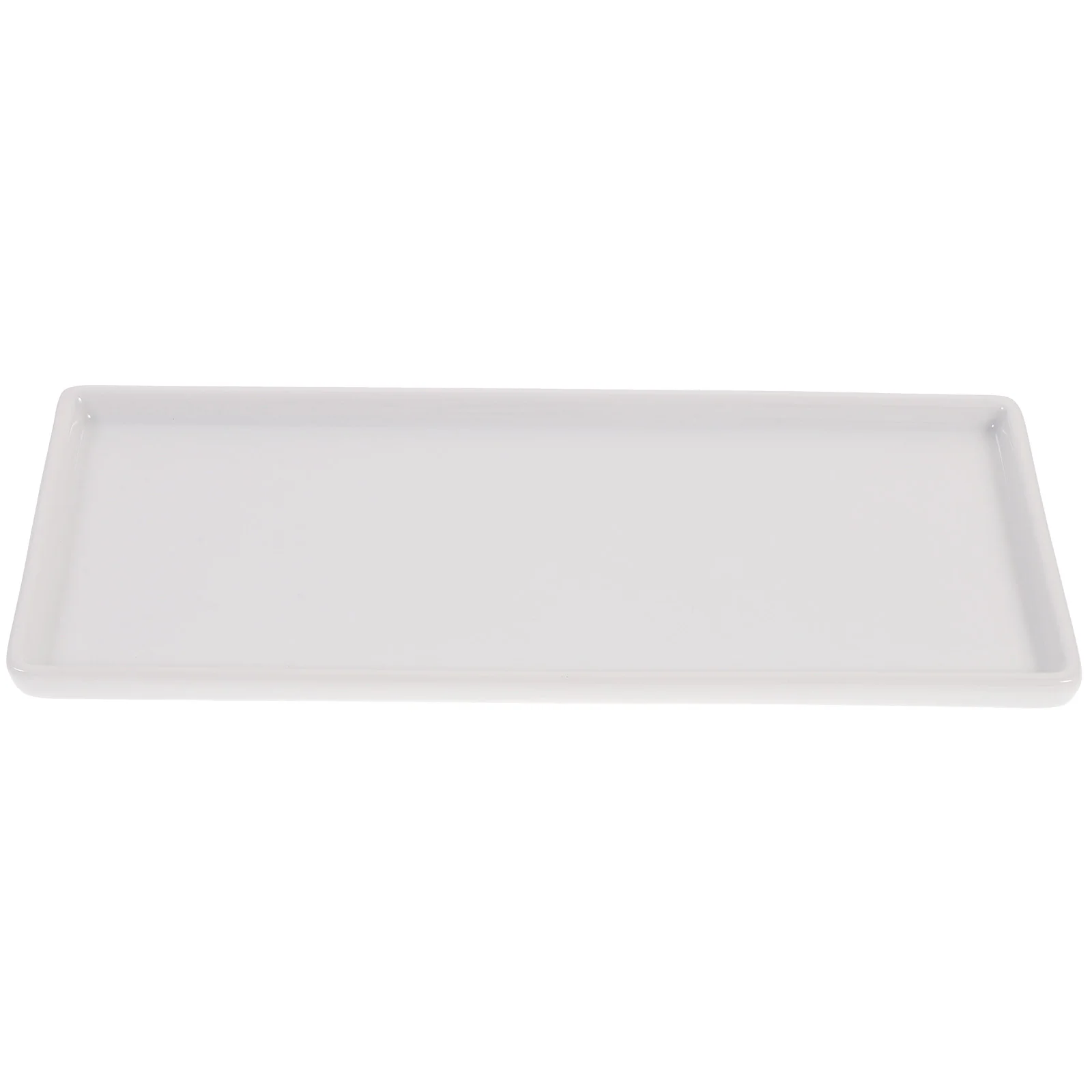 Rectangular Ceramic Tray White Rectangular Platter Porcelain Storage Serving Plate Pottery Holder for Bathroom Kitchen Storage