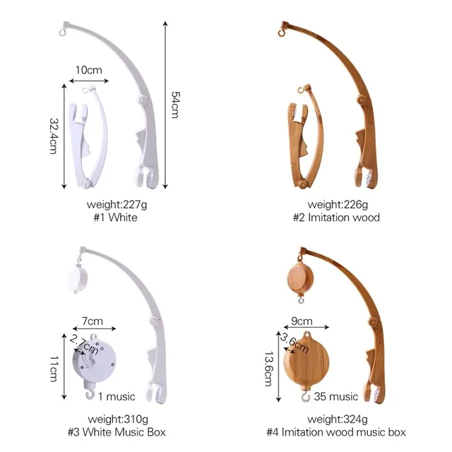 Baby Toys 0-12 Months Crib Mobile Musical Box With Holder Toddlers Soft Rattle Teether Newborn Baby Bed Toys Educational Girl 2