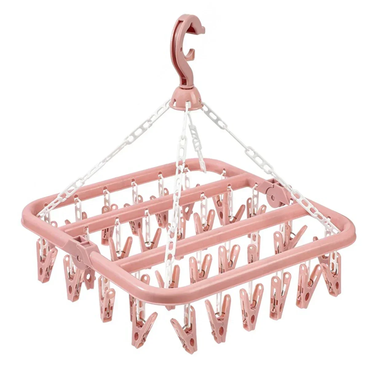 32-clip Large Capacity Plastic Socks Hanger Underwear Durable Clothes Drying Rack Clothes Rack For Baby Household Storage clothes hanger clothes rack storage hanger