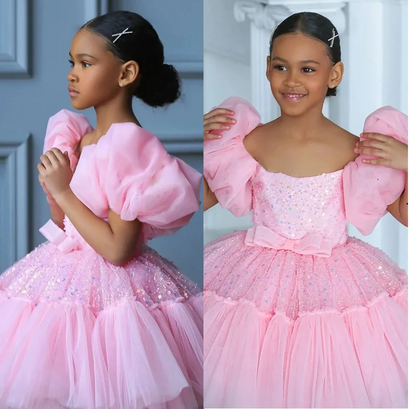 

Flower Girl Dresse Sash Tulle Pageant First Communion Dresses Prom Ball Gown Princess Baby Party