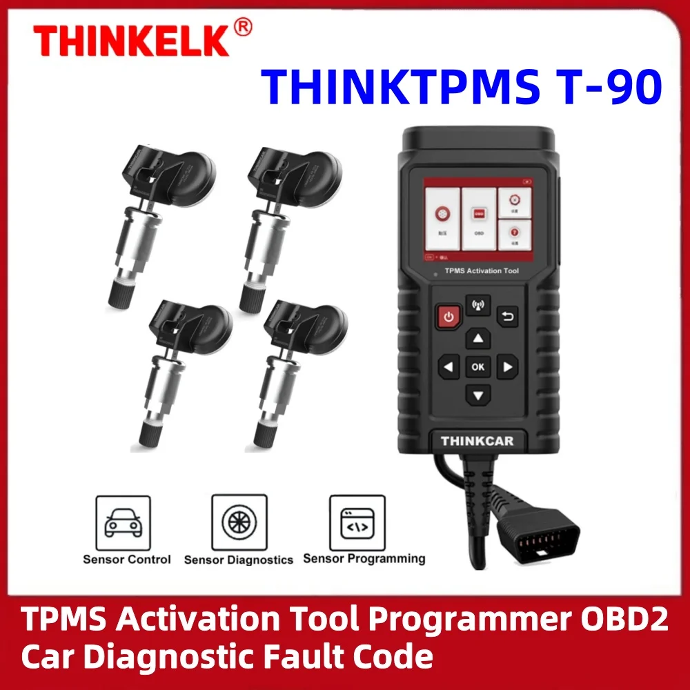 

ThinkCar TP T90 TPMS Activation Tool Programmer OBD2 Tire Pressure Sensor Service Tool Car Diagnostic Fault Code PK THINKTPMS G2