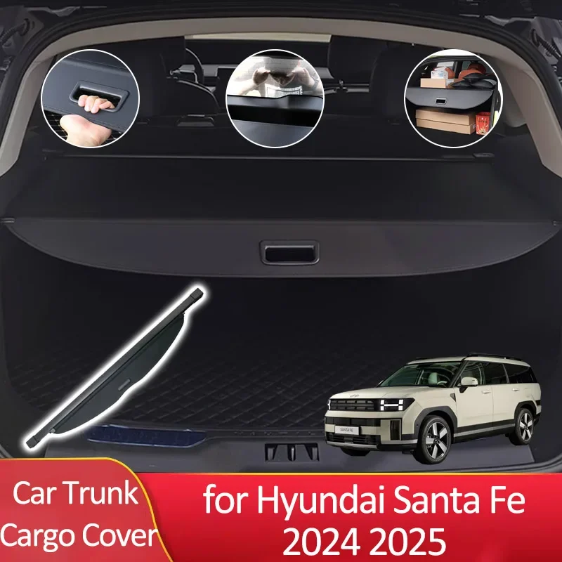 NQOQN Tappetino cargo compatibile con Hyundai Santa FE 2024 tappetino per schienale in TPE tappetino per bagagliaio per Hyundai Santa FE 2024 accessori (tappetino per bagagliaio con tappetino per
