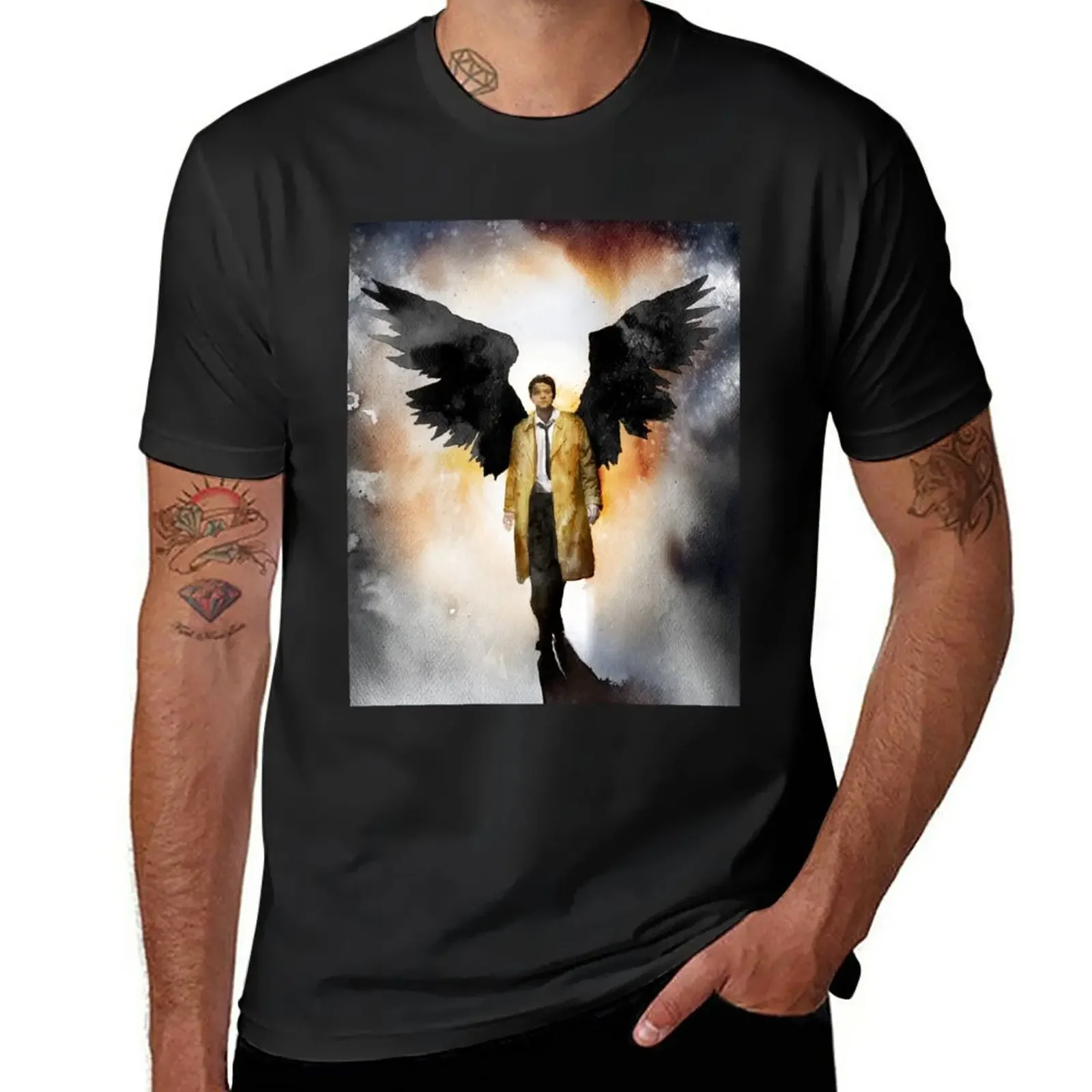 

Castiel Dark Version T-Shirt quick-drying plain tops t shirts for men