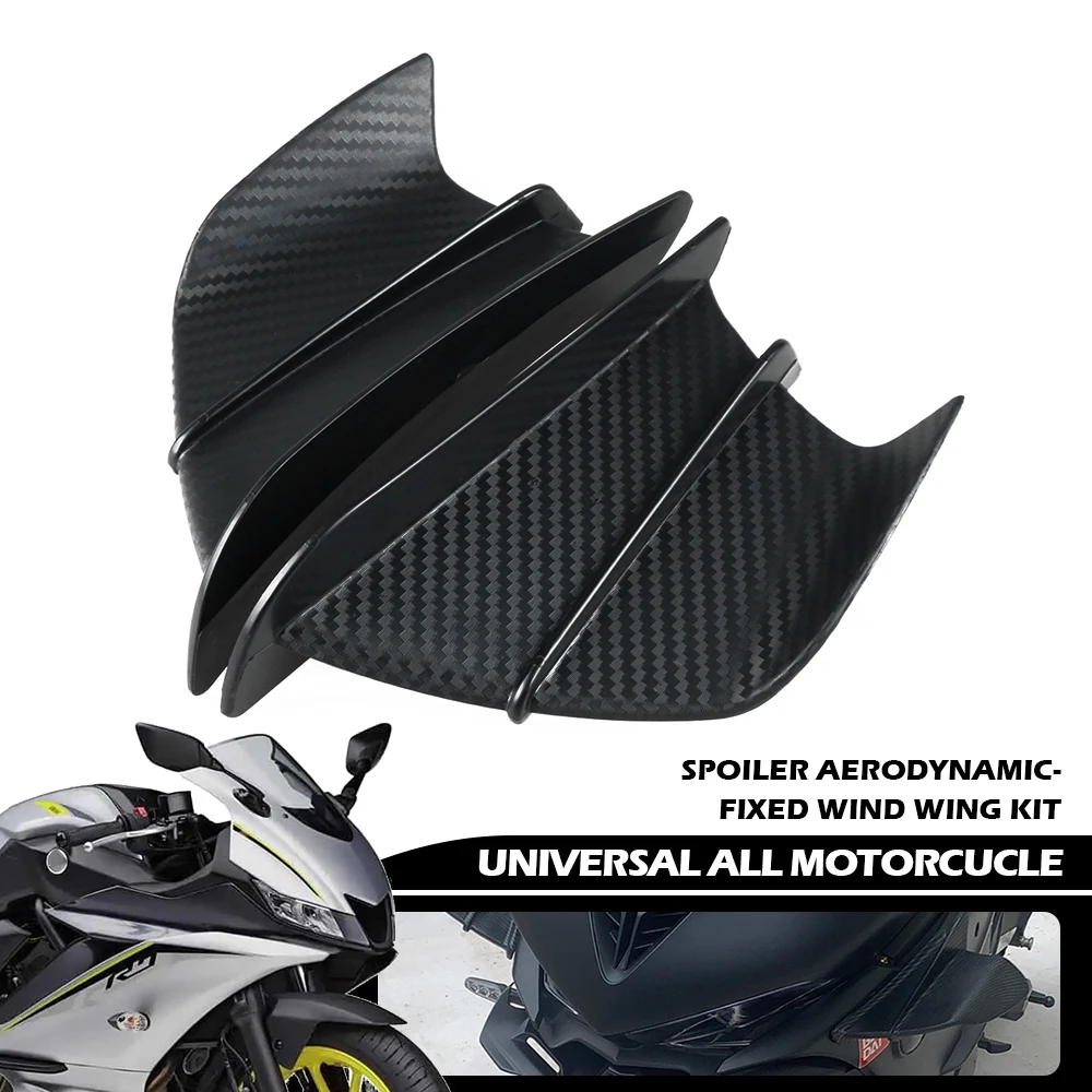 

For HONDA YAMAHA KAWASAKI SUZUKI Universal Motorcycle Side Winglet Aerodynamic Wing Kit Spoiler R1 CBR650R NINJA1000 Scoote