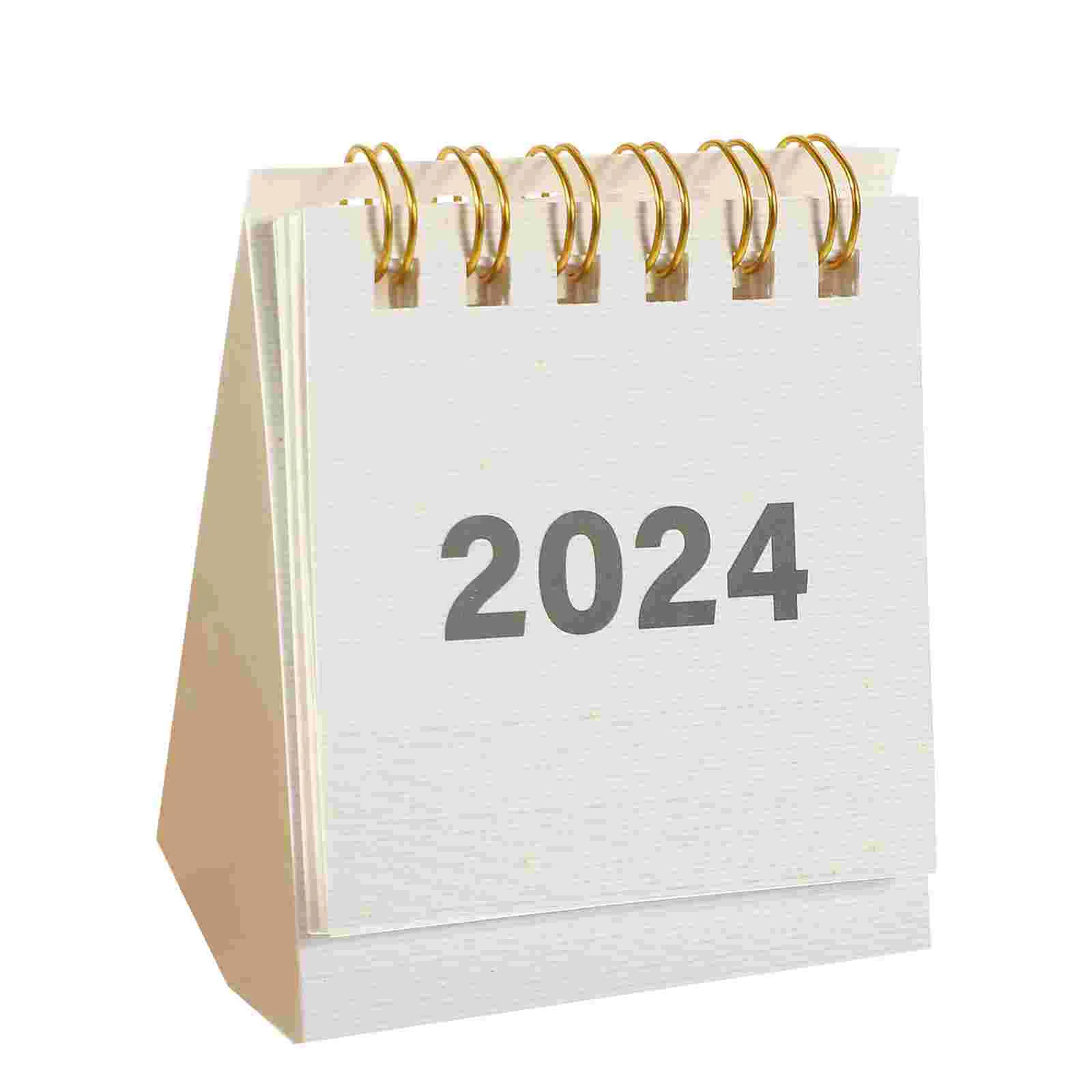 Desktop Paper Calendar Decorative Spiral Tabletop Calendar Daily Scheduler Table Planner Yearly Agenda Organizer Desk