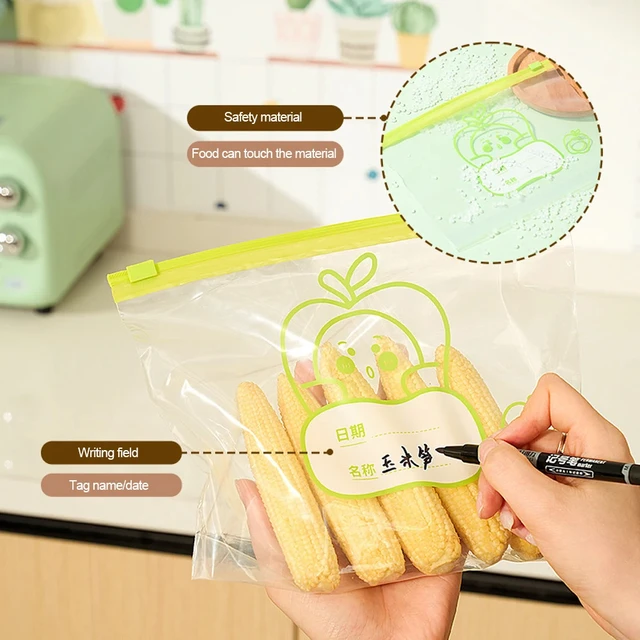 Sac réutilisable à fermeture éclair, sac de rangement Transparent de qualité alimentaire, sac de conservation du réfrigérateur, aliments scellés, fruits, congélation des aliments spéciaux 6