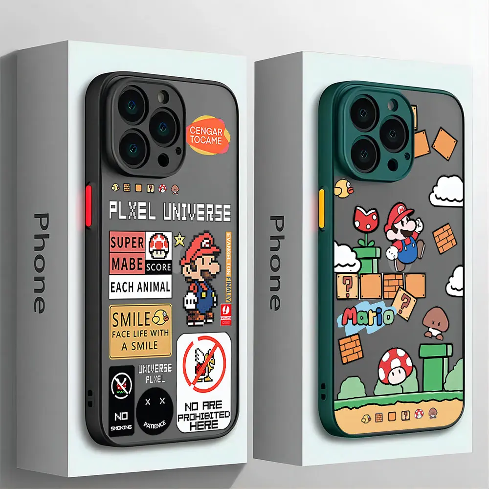Classic game Super Marios Phone Case for iPhone 15 14 13 12 11 Pro Max X XR XSMax 7 8 Plus Matte Transparent Back Cover phone case