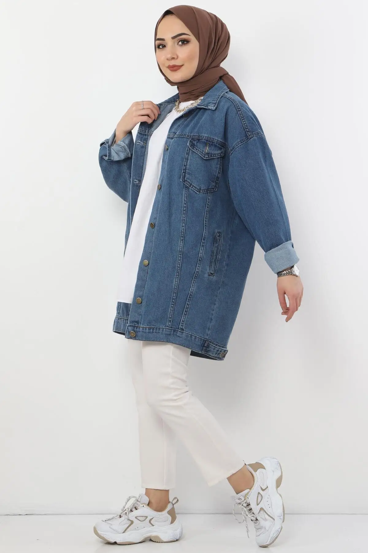 

Jeans Jacket Tsd2519 Light Blue Hijab & Vest Clothing