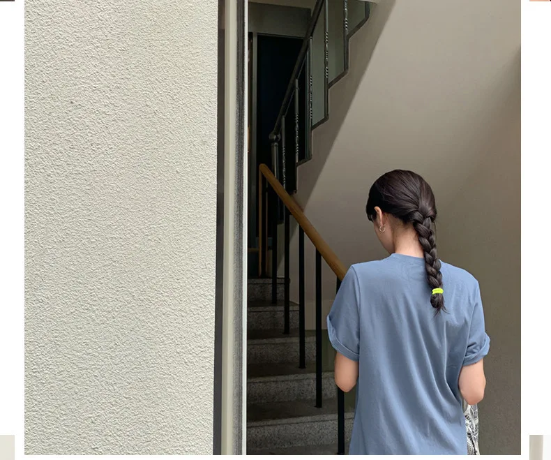 20 teile/dose Hohe Elastische Haar Ring Französisch Stil Bands Krawatte Verdickt Haar Seil Grund Einfache Kopf Seil Für Frauen mädchen Iddal Wahl – Detail 12