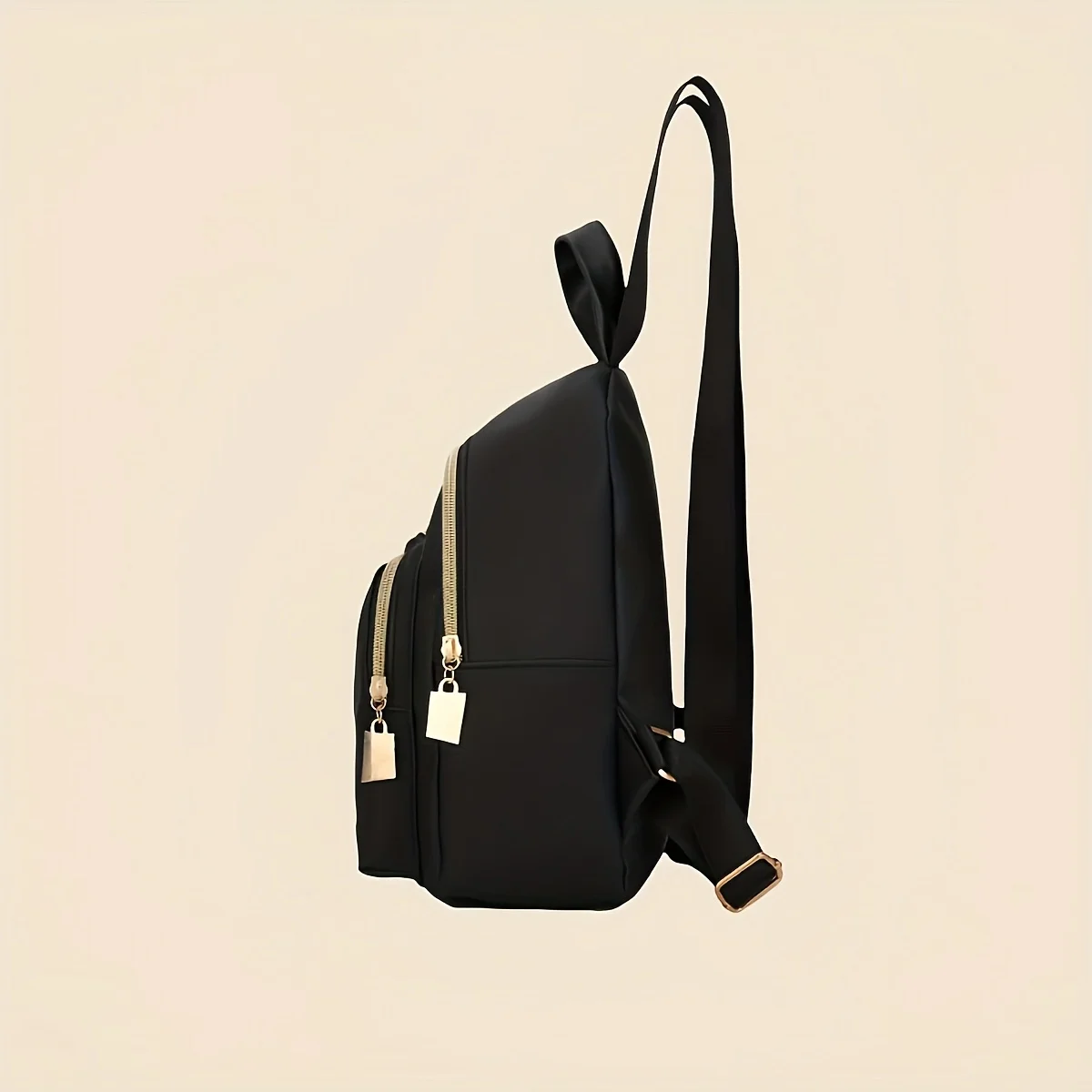 Stylish Black Nylon Backpack for Women Waterproof Organized Storage Bag, Perfect for Travel and Daily Use, Chic Travel Backpacks