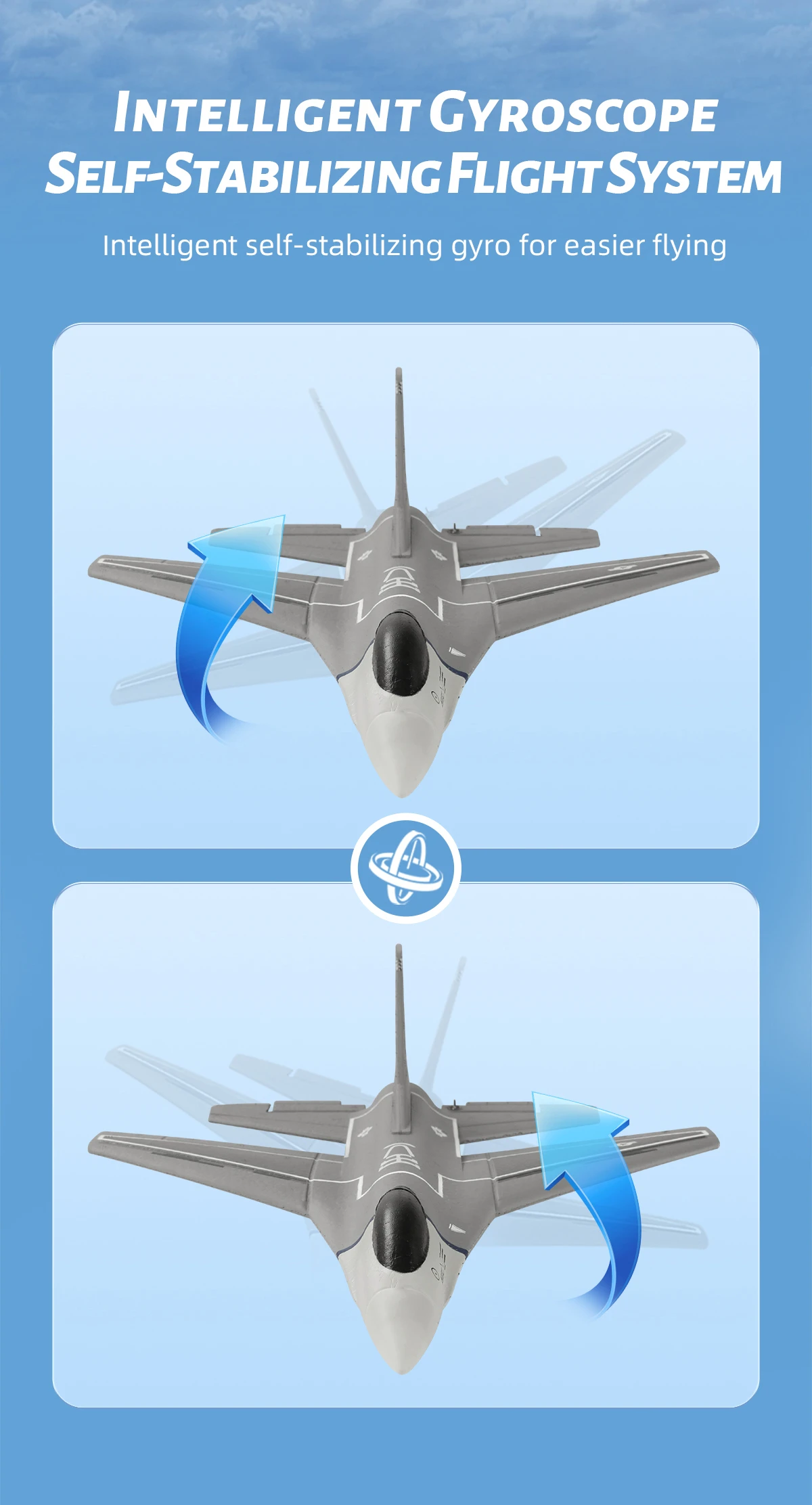 F16 Rc Glider 3ch Airplane With 6-axis Self-stabilization System_voghion.com