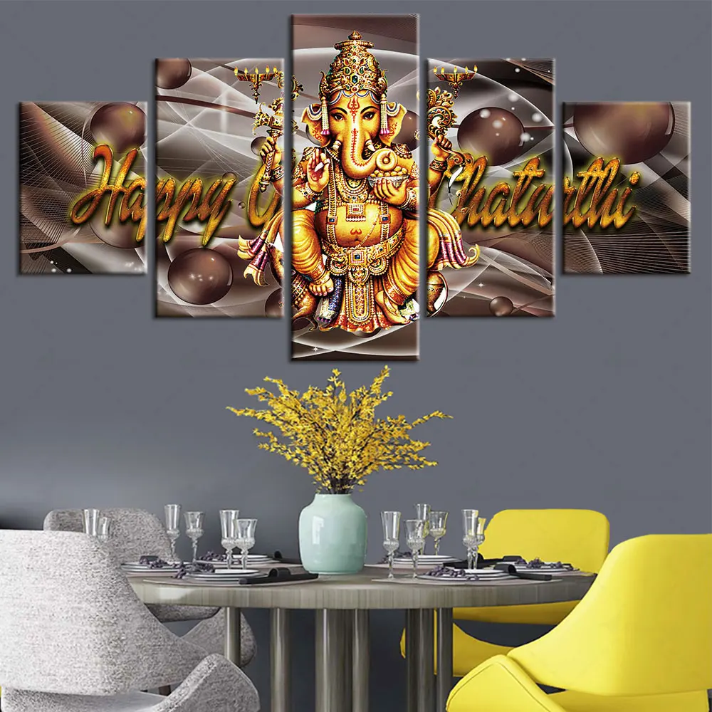 

Artsailing Home Decoration Wall Art Canvas Indian Ganesha Paintings HD Prints Pictures Religion Posters Bedroom Modular Framed