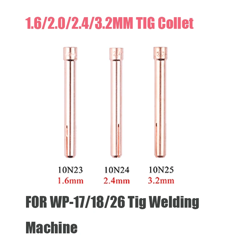 

Argon Welding TIG Torch Consumable Collet Available 2.0/1.6/2.4/3.2mmm WP17 WP18 WP26 TIG Tungstens Electrodes Collet