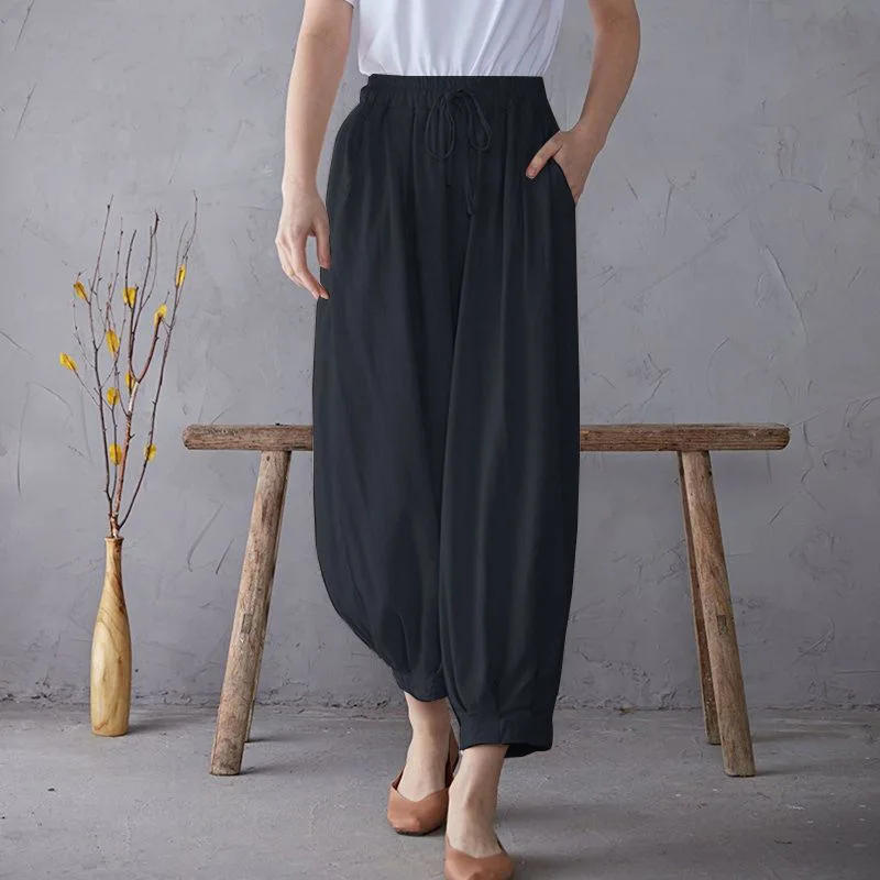 Women Cotton Linen Casual Pants
