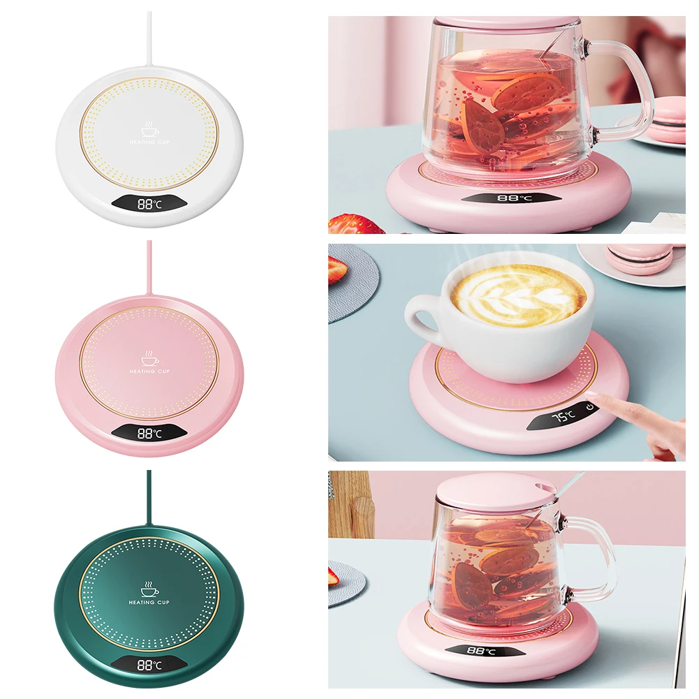 Coffee Mug Warmer 3 Temperature Setting Heating Plate Thermostat Coaster Smart Coffee Cup Warmer for Travel Office Desk Home Use