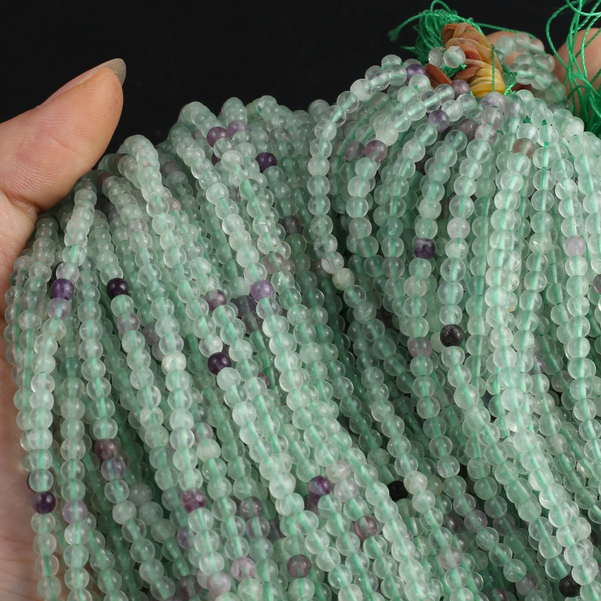 

Natural Stone Beads Small Round Loose Fluorite Bead High Quality for Jewelry Making Diy Women Necklace Bracelet Accessories