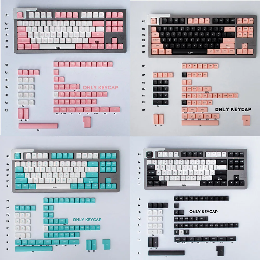 Double-shot Teclas Mecânicas do Teclado 150 Teclas Personalizado Perfil Inglês Personalidade para Teclado 61 64