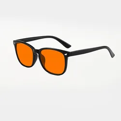 Women's Blue Light Blocking Glasses with Red Lens for Reducing Eyestrain During Computer Use and Gaming (Orange)