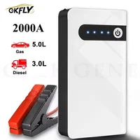 GKFLY 2000A Car Jump Starter 44.4Wh Power Bank Portable Car Battery Booster Buster Charger 12V Starting Device Starter Cables